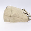 GUCCI GG Canvas Guccissima Hand Bag Leather White Gold 353120 Auth bs29328-3