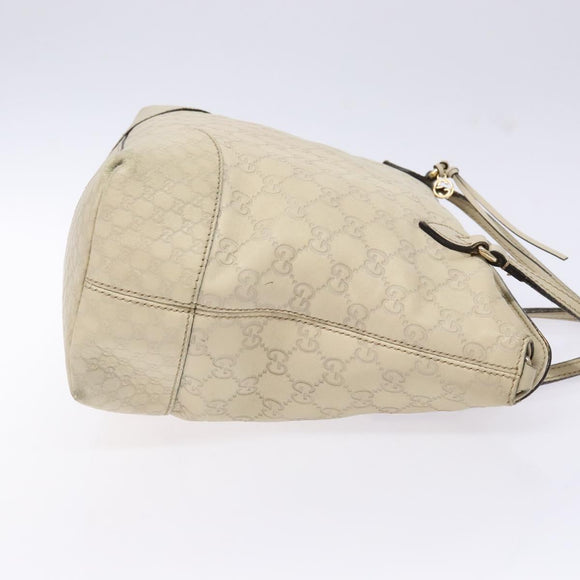 GUCCI GG Canvas Guccissima Hand Bag Leather White Gold 353120 Auth bs29328