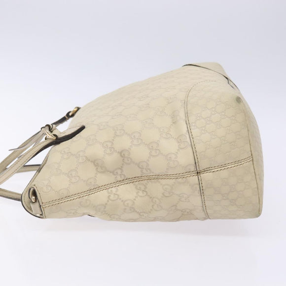 GUCCI GG Canvas Guccissima Hand Bag Leather White Gold 353120 Auth bs29328