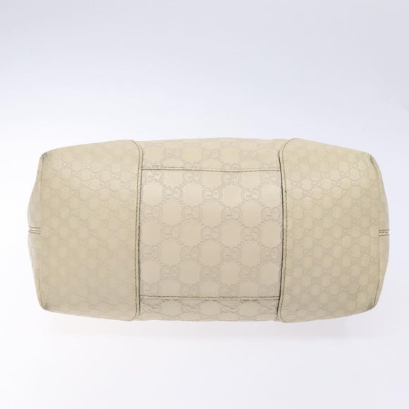 GUCCI GG Canvas Guccissima Handtasche Leder Weiß Gold 353120 Auth bs29328