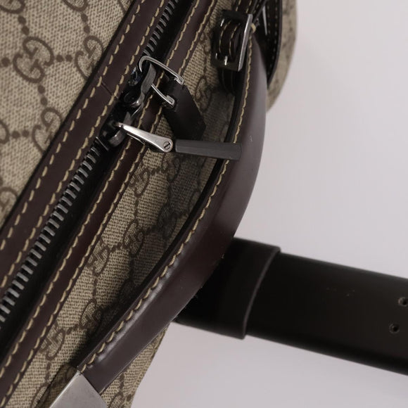 GUCCI GG Supreme Carry Case PVC Beige Silver 189755 Auth bs29329