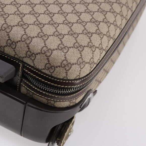 GUCCI GG Supreme Carry Case PVC Beige Silver 189755 Auth bs29329