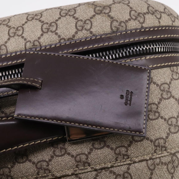 GUCCI GG Supreme Carry Case PVC Beige Silver 189755 Auth bs29329