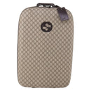 GUCCI GG Supreme Carry Case PVC Beige Silver 189755 Auth bs29329-2