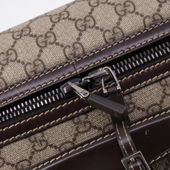 GUCCI GG Supreme Carry Case PVC Beige Silver 189755 Auth bs29329