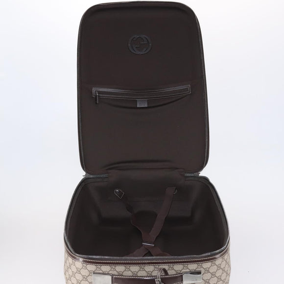 GUCCI GG Supreme Carry Case PVC Beige Silver 189755 Auth bs29329