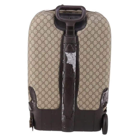 GUCCI GG Supreme Carry Case PVC Beige Silver 189755 Auth bs29329