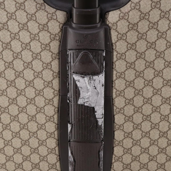 GUCCI GG Supreme Carry Case PVC Beige Silver 189755 Auth bs29329