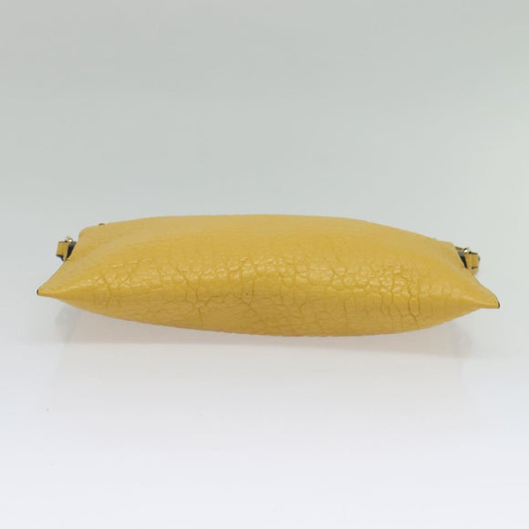 BURBERRY Chain Shoulder Bag Leather Yellow gold Auth bs29330