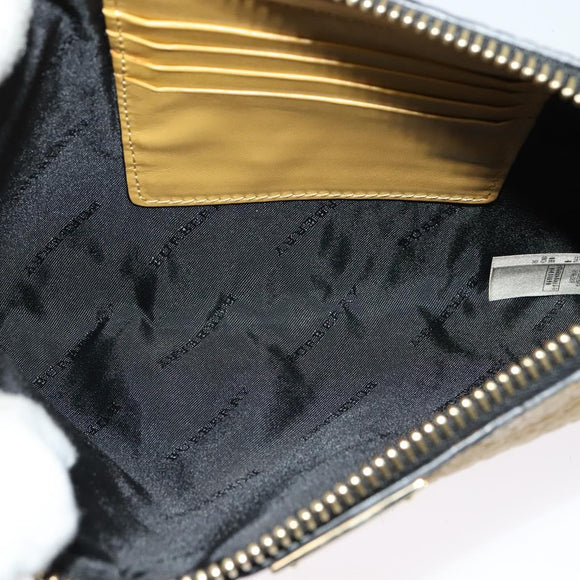 BURBERRY Chain Shoulder Bag Leather Yellow gold Auth bs29330