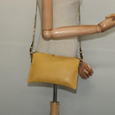 BURBERRY Chain Shoulder Bag Leather Yellow gold Auth bs29330-23