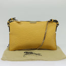 BURBERRY Chain Shoulder Bag Leather Yellow gold Auth bs29330-24