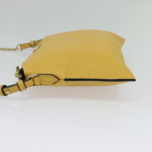 BURBERRY Chain Shoulder Bag Leather Yellow gold Auth bs29330