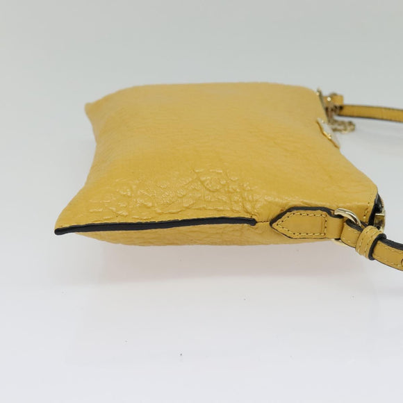 BURBERRY Chain Shoulder Bag Leather Yellow gold Auth bs29330
