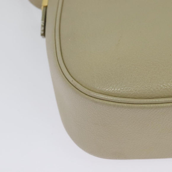 SAINT LAURENT Shoulder Bag Leather Beige Gold Auth bs29334