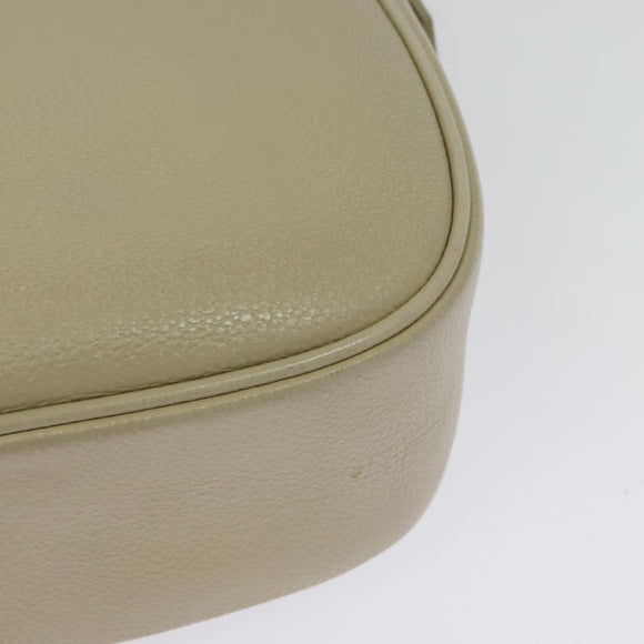 SAINT LAURENT Shoulder Bag Leather Beige Gold Auth bs29334