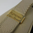 SAINT LAURENT Shoulder Bag Leather Beige Gold Auth bs29334-10