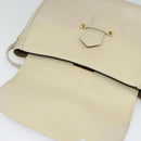 SAINT LAURENT Shoulder Bag Leather Beige Gold Auth bs29334-11