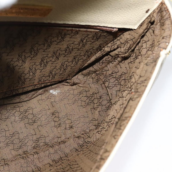 SAINT LAURENT Shoulder Bag Leather Beige Gold Auth bs29334