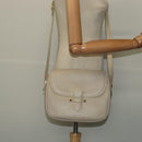 SAINT LAURENT Shoulder Bag Leather Beige Gold Auth bs29334-22