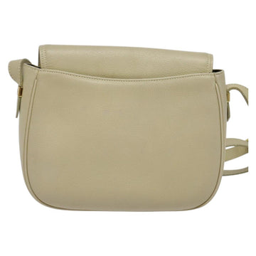 SAINT LAURENT Shoulder Bag Leather Beige Gold Auth bs29334 - 0