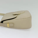 SAINT LAURENT Shoulder Bag Leather Beige Gold Auth bs29334-3