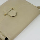 SAINT LAURENT Shoulder Bag Leather Beige Gold Auth bs29334-6