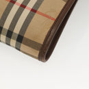 Burberrys Nova Check Clutch Bag Canvas Beige Gold Auth bs29335-16