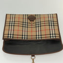Burberrys Nova Check Clutch Bag Canvas Beige Gold Auth bs29335-10