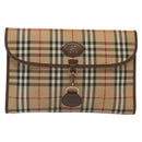 Burberrys Nova Check Clutch Bag Canvas Beige Gold Auth bs29335-13