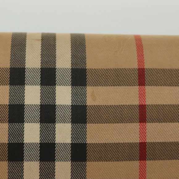 Burberrys Nova Check Clutch Bag Canvas Beige Gold Auth bs29335