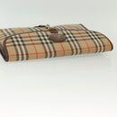 Burberrys Nova Check Clutch Bag Canvas Beige Gold Auth bs29335-6