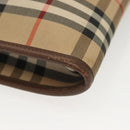 Burberrys Nova Check Clutch Bag Canvas Beige Gold Auth bs29335-8