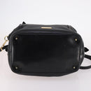 BURBERRY Boston Bag Leather 2way Black gold Auth bs29336-5
