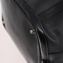 BURBERRY Boston Bag Leather 2way Black gold Auth bs29336-17