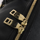 BURBERRY Boston Bag Leather 2way Black gold Auth bs29336-10