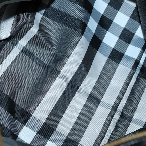 BURBERRY Boston Bag Leather 2way Black gold Auth bs29336