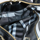 BURBERRY Boston Bag Leather 2way Black gold Auth bs29336-22