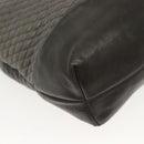 BALLY Quilted Hand Bag Leather 2way Gray Gold Auth bs29340-16