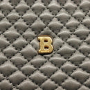 BALLY Quilted Hand Bag Leather 2way Gray Gold Auth bs29340-18