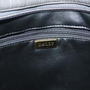 BALLY Quilted Hand Bag Leather 2way Gray Gold Auth bs29340-19