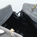 BALLY Quilted Hand Bag Leather 2way Gray Gold Auth bs29340-20