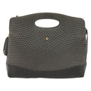 BALLY Quilted Hand Bag Leather 2way Gray Gold Auth bs29340-13