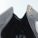 BALLY Quilted Hand Bag Leather 2way Gray Gold Auth bs29340-21