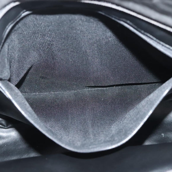 BALLY Quilted Hand Bag Leather 2way Gray Gold Auth bs29340