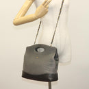 BALLY Quilted Hand Bag Leather 2way Gray Gold Auth bs29340-22