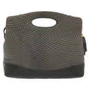 BALLY Quilted Hand Bag Leather 2way Gray Gold Auth bs29340-2