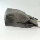 BALLY Quilted Hand Bag Leather 2way Gray Gold Auth bs29340-4