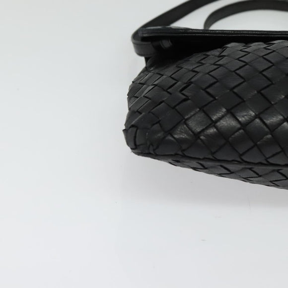 BALLY Shoulder Bag Leather Black Gold Auth bs29341