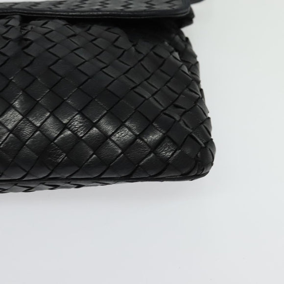 BALLY Shoulder Bag Leather Black Gold Auth bs29341